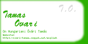 tamas ovari business card