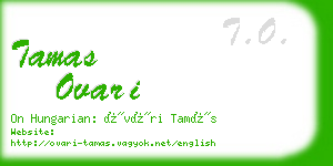 tamas ovari business card